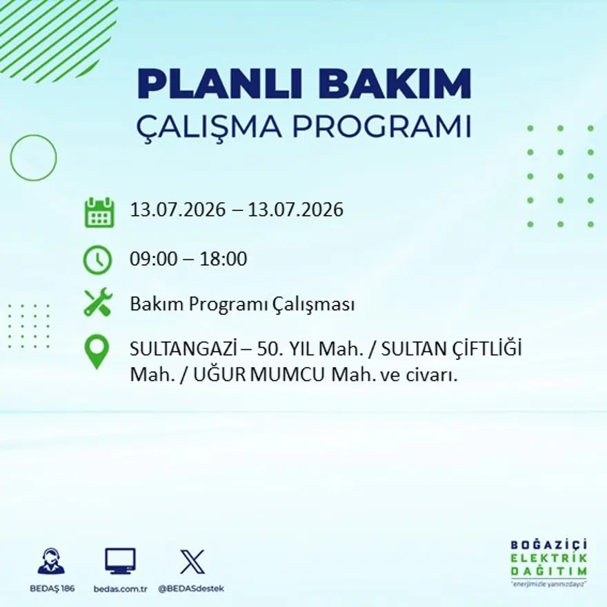 İstanbul’un birçok ilçesinde elektrik kesintisi. 20 ilçede 9 saat sürecek, bu gece başlıyor 27 İstanbul’un birçok ilçesinde elektrik kesintisi. 20 ilçede 9 saat sürecek, bu gece başlıyor 27