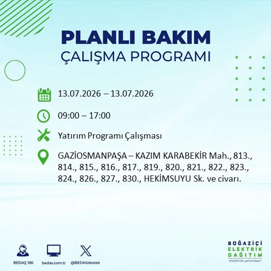 İstanbul’un birçok ilçesinde elektrik kesintisi. 20 ilçede 9 saat sürecek, bu gece başlıyor 19 İstanbul’un birçok ilçesinde elektrik kesintisi. 20 ilçede 9 saat sürecek, bu gece başlıyor 19