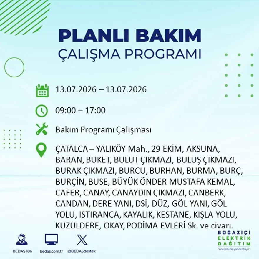 İstanbul’un birçok ilçesinde elektrik kesintisi. 20 ilçede 9 saat sürecek, bu gece başlıyor 1 İstanbul’un birçok ilçesinde elektrik kesintisi. 20 ilçede 9 saat sürecek, bu gece başlıyor 1