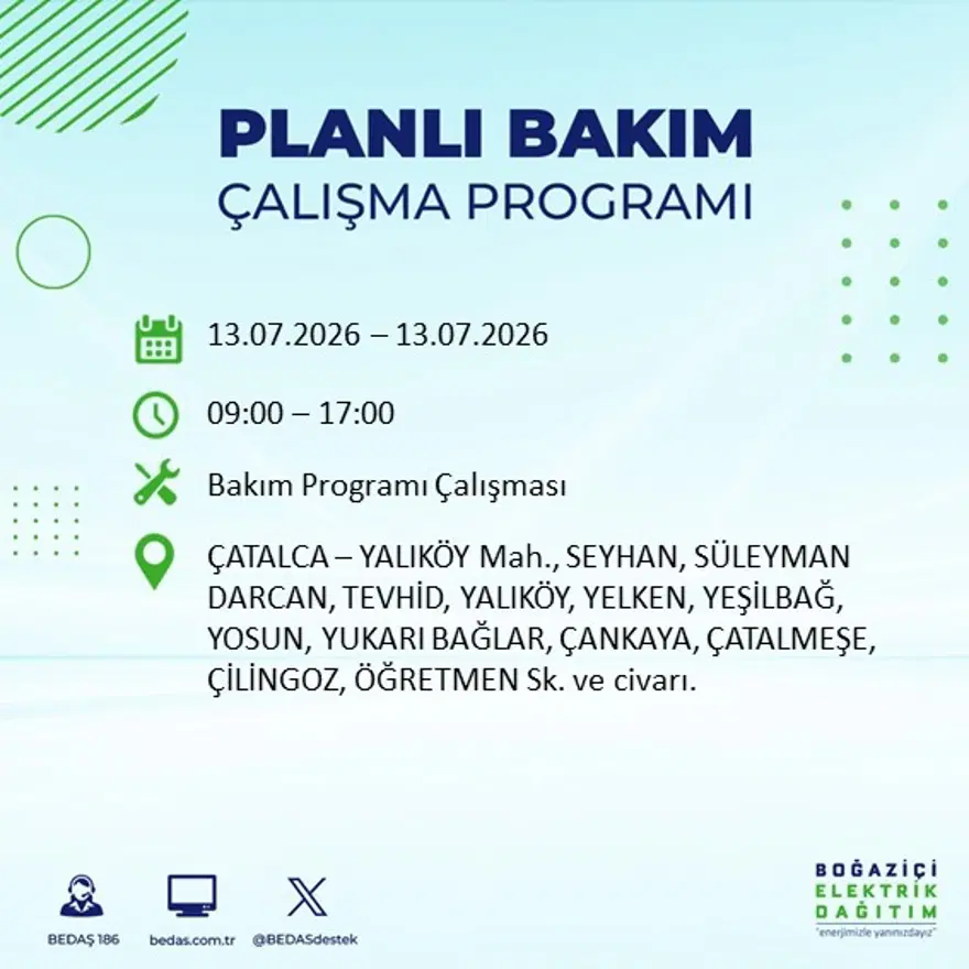İstanbul’un birçok ilçesinde elektrik kesintisi. 20 ilçede 9 saat sürecek, bu gece başlıyor 15 İstanbul’un birçok ilçesinde elektrik kesintisi. 20 ilçede 9 saat sürecek, bu gece başlıyor 15