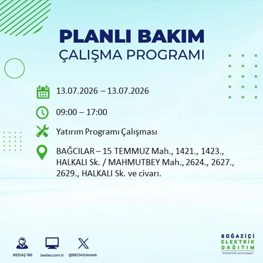 İstanbul’un birçok ilçesinde elektrik kesintisi. 20 ilçede 9 saat sürecek, bu gece başlıyor 25 İstanbul’un birçok ilçesinde elektrik kesintisi. 20 ilçede 9 saat sürecek, bu gece başlıyor 25