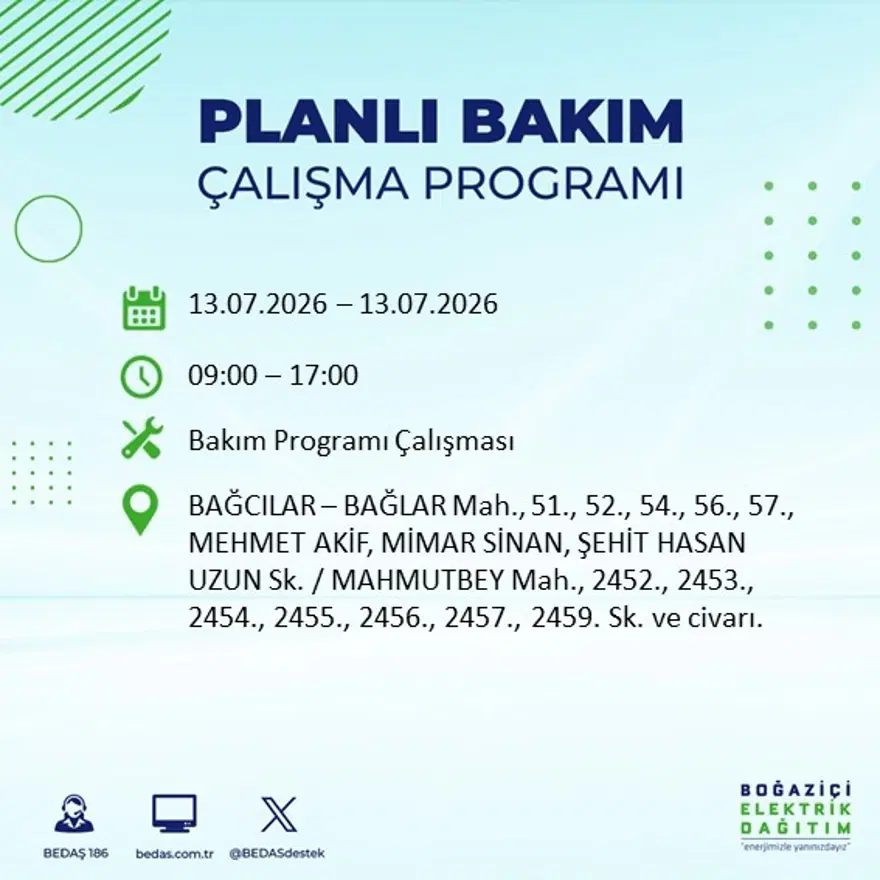 İstanbul’un birçok ilçesinde elektrik kesintisi. 20 ilçede 9 saat sürecek, bu gece başlıyor 14 İstanbul’un birçok ilçesinde elektrik kesintisi. 20 ilçede 9 saat sürecek, bu gece başlıyor 14
