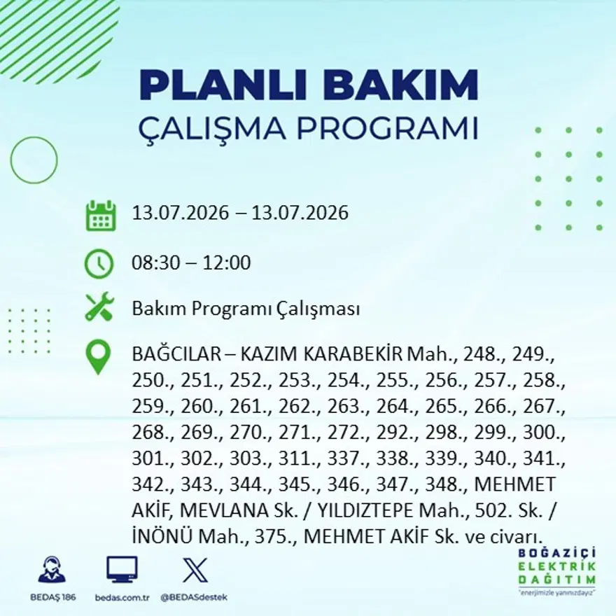 İstanbul’un birçok ilçesinde elektrik kesintisi. 20 ilçede 9 saat sürecek, bu gece başlıyor 4 İstanbul’un birçok ilçesinde elektrik kesintisi. 20 ilçede 9 saat sürecek, bu gece başlıyor 4