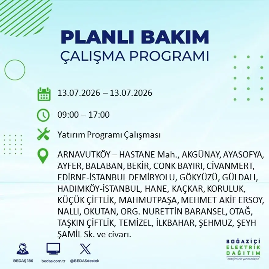 İstanbul’un birçok ilçesinde elektrik kesintisi. 20 ilçede 9 saat sürecek, bu gece başlıyor 2 İstanbul’un birçok ilçesinde elektrik kesintisi. 20 ilçede 9 saat sürecek, bu gece başlıyor 2