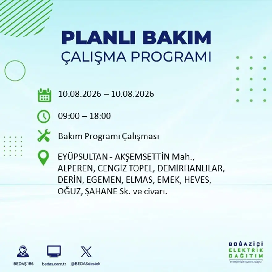 İstanbul'un 22 ilçesinde 9 saat elektrik kesintisi yaşanacak. 10 Ağustos BEDAŞ elektrik kesintisi programı 34 İstanbul'un 22 ilçesinde 9 saat elektrik kesintisi yaşanacak. 10 Ağustos BEDAŞ elektrik kesintisi programı 34