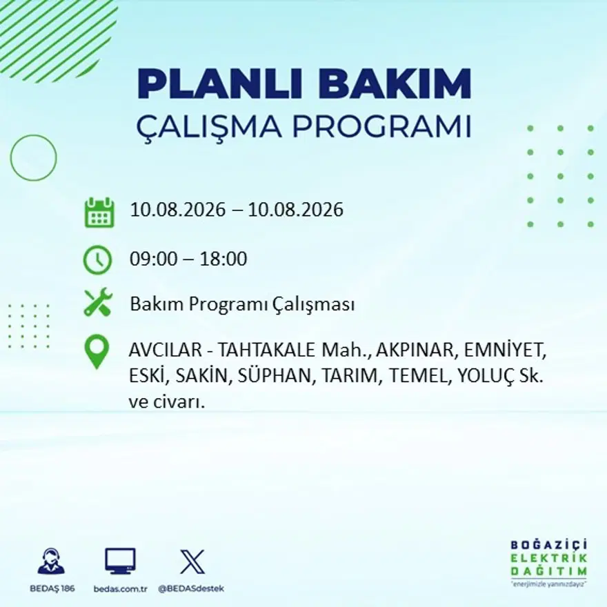 İstanbul'un 22 ilçesinde 9 saat elektrik kesintisi yaşanacak. 10 Ağustos BEDAŞ elektrik kesintisi programı 46 İstanbul'un 22 ilçesinde 9 saat elektrik kesintisi yaşanacak. 10 Ağustos BEDAŞ elektrik kesintisi programı 46