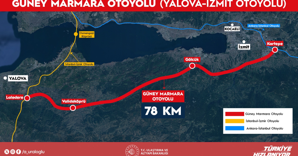 8 tünel, 9 viyadük, 51 köprü | Güney Marmara Otoyolu’nun detayları belli oldu