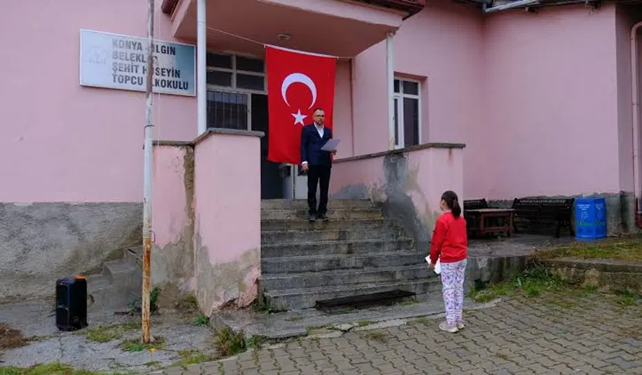 Tek öğrencisi olan okulda tören: 