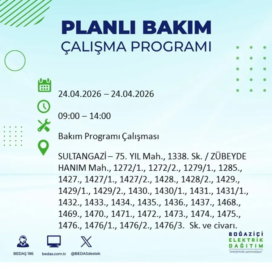İstanbul'un birçok ilçesinde elektrik kesintisi yaşanacak. Tam 18 ilçe elektriksiz kalacak, 9 saat sürecek 4