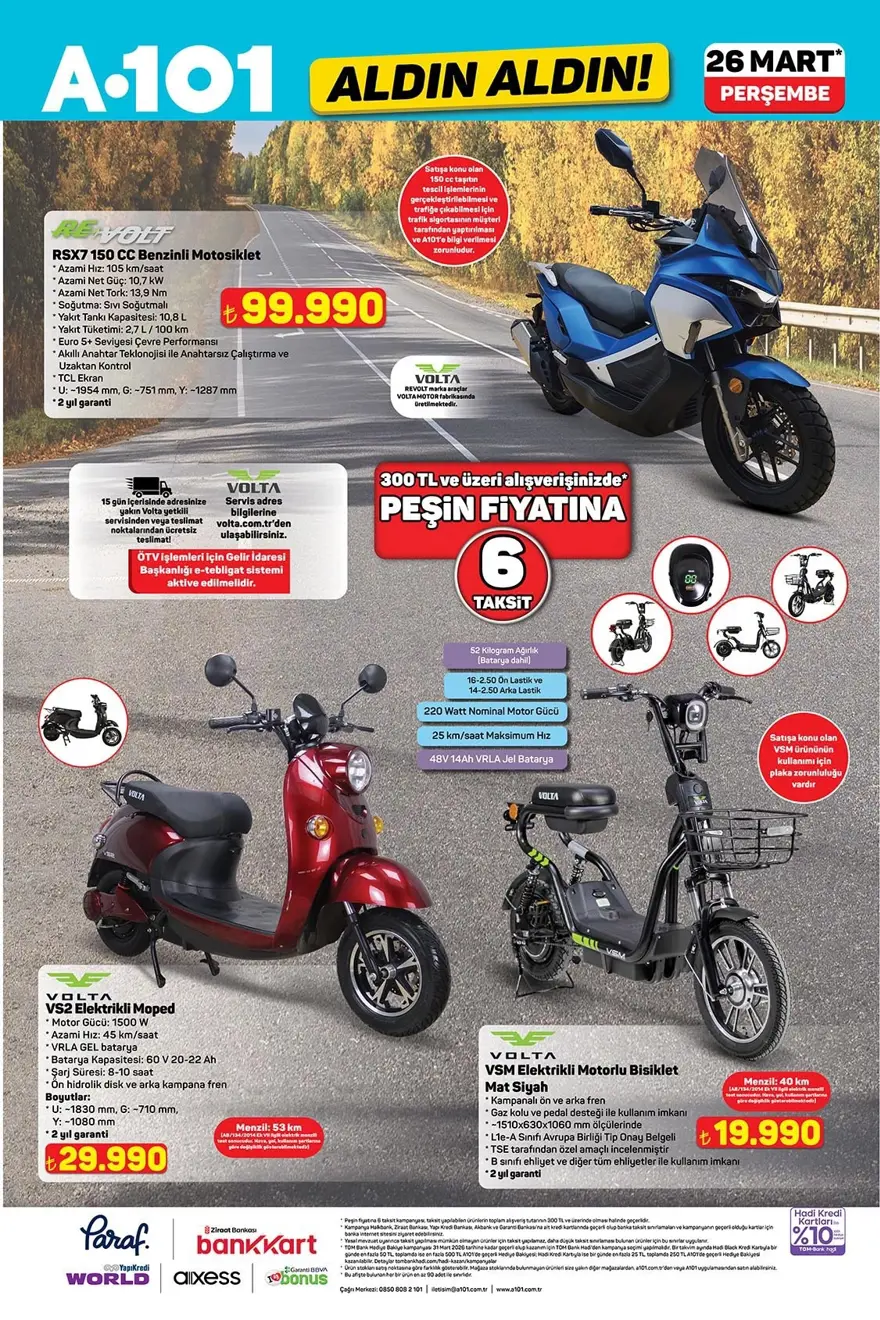 A101 aktüel ürünler kataloğu 26 Mart 2026: 58 inç televizyon, oyuncu masası, 150cc motosiklet ve bahçe ekipmanları bugün satışta 3