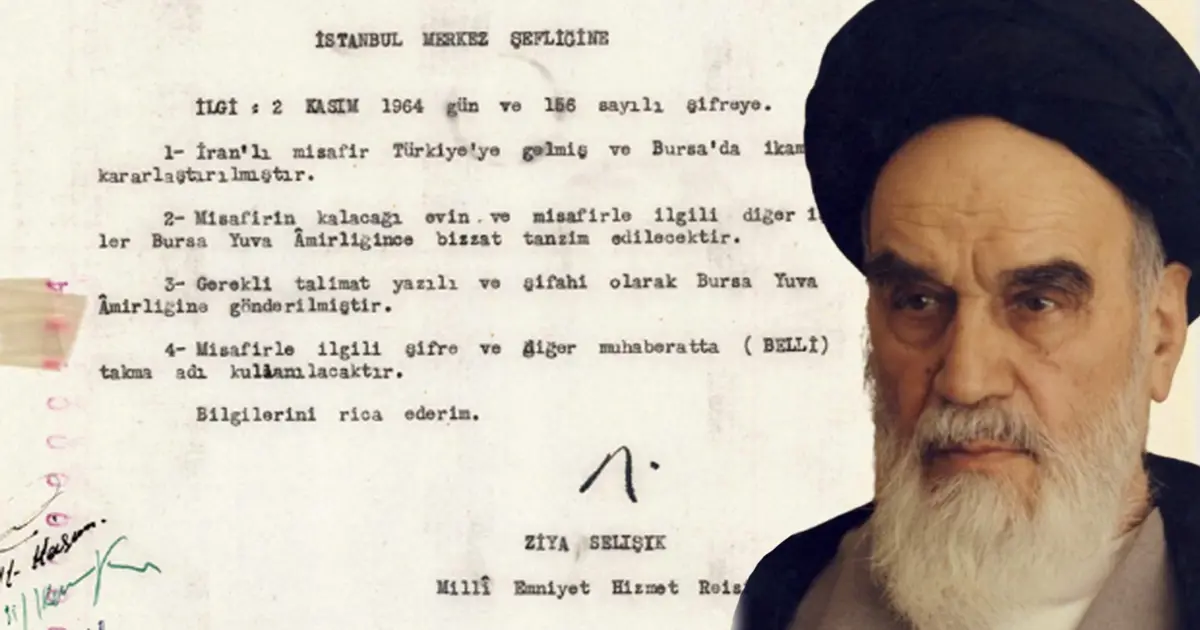 MİT, Humeyni'nin Türkiye'de yaşadığı belgeyi paylaştı. "Çok gizli" notuyla gönderilmiş