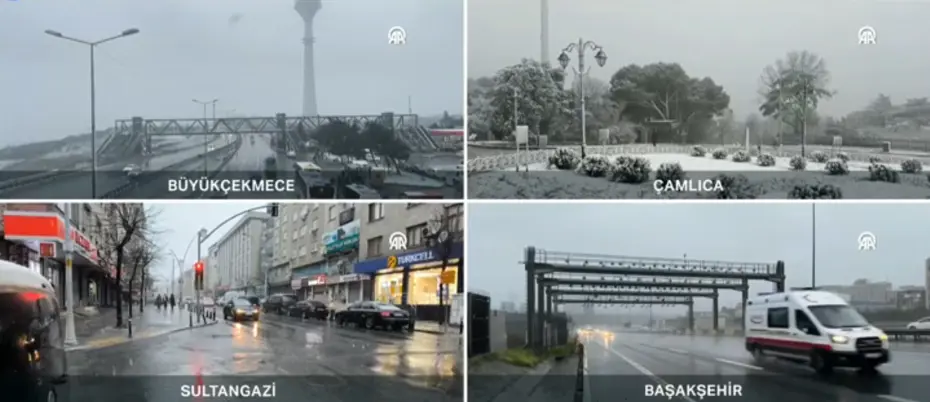 Kar yağışı Silivri'den giriş yaptı, İstanbul'a ulaştı! Okulların tatil edildiği İstanbul'da son durum
