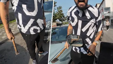 İstanbul trafiğinde keserli saldırı