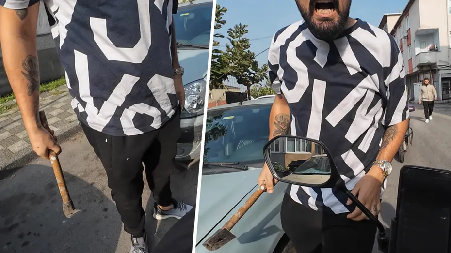 İstanbul trafiğinde keserli saldırı