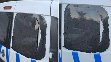 Polis aracına saldıran şüphelilere gözaltı