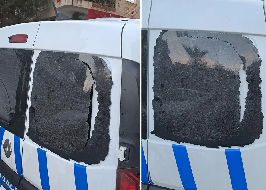 Polis aracına saldıran şüphelilere gözaltı