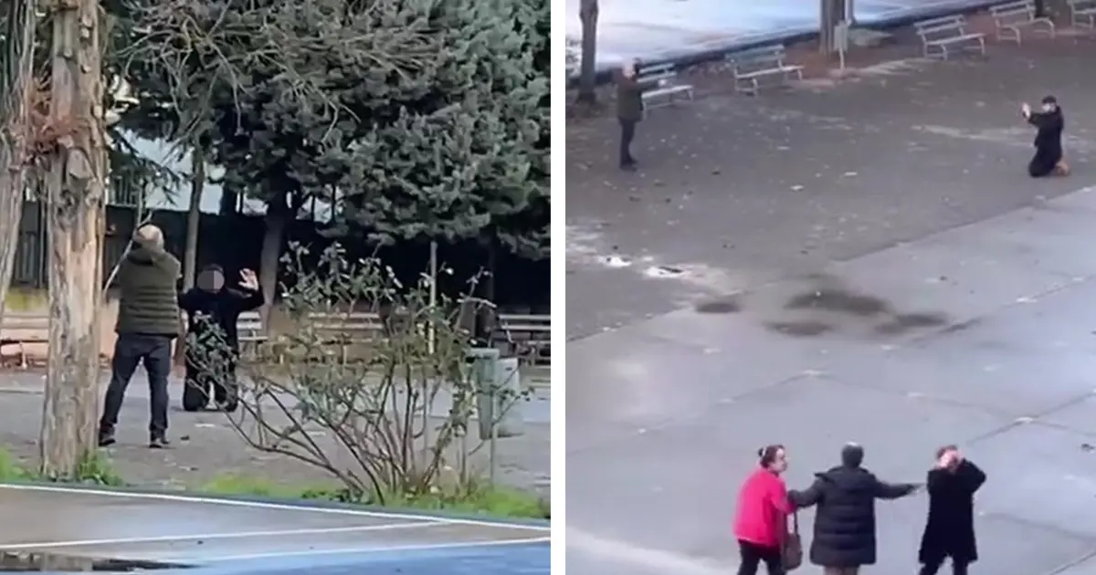 Lise bahçesinde korku dolu an! "Kızımı rahatsız etti" dedi, rehin aldı