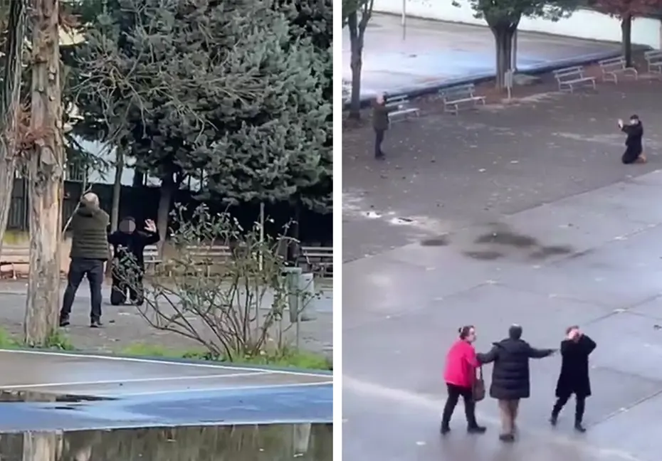 Lise bahçesinde korku dolu an! 