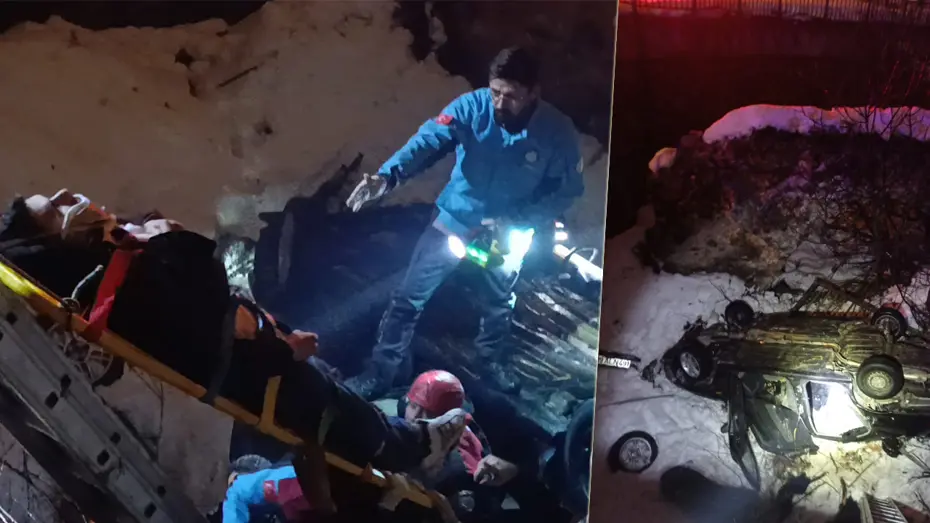 Köprüden uçan araçta 1’i ağır 5 yaralı