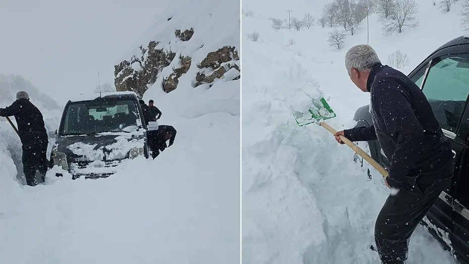 Bahçesaray’da çığ faciası. Araçtaki aile ölümden döndü