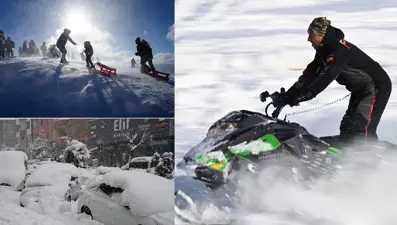 Yurttan kar manzaraları. Kimine eziyet kimine eğlence 