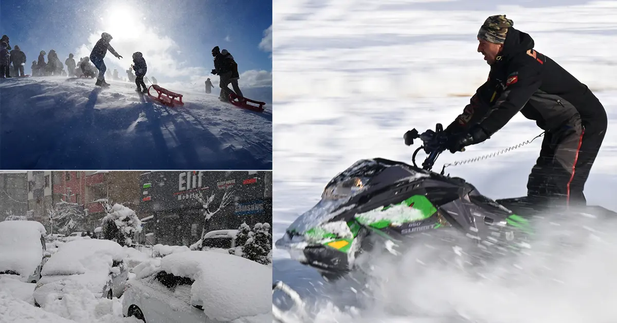 Yurttan kar manzaraları. Kimine eziyet kimine eğlence