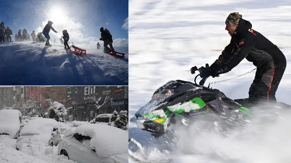 Beklenen kar geldi. Kimine eziyet kimine eğlence