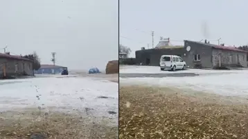 Kars yeni güne kar yağışıyla başladı