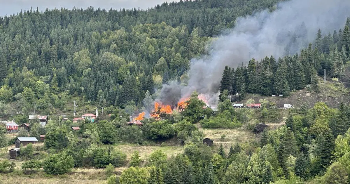 Kastamonu'da köy yangını. Alevler yedi eve sıçradı, müdahale sürüyor