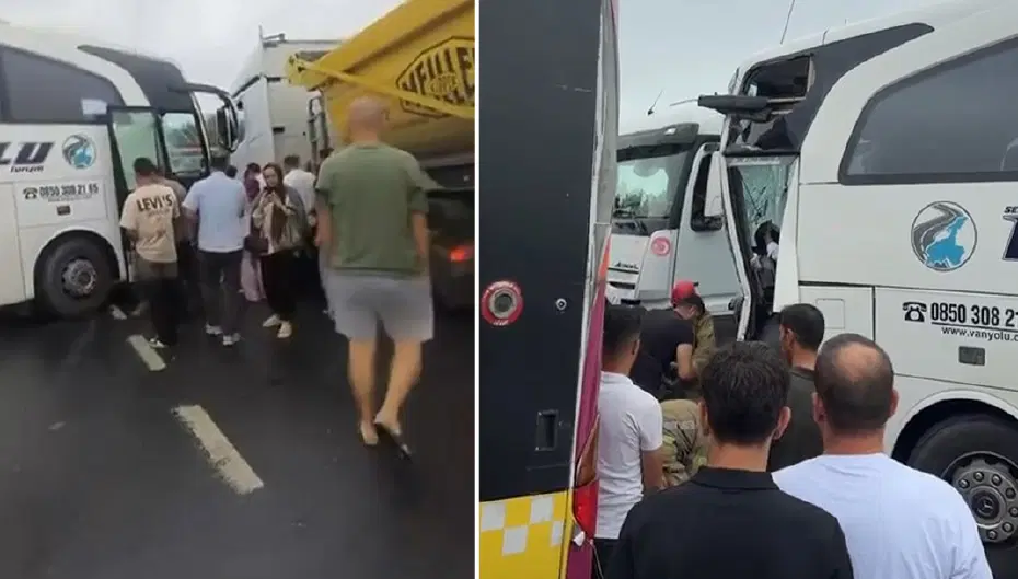 Arnavutköy'de yolcu otobüsü İETT otobüsüne çarptı
