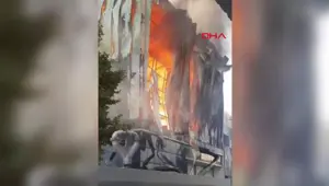 Kocaeli'de makine deposunda yangın: Alevlere müdahale sürüyor