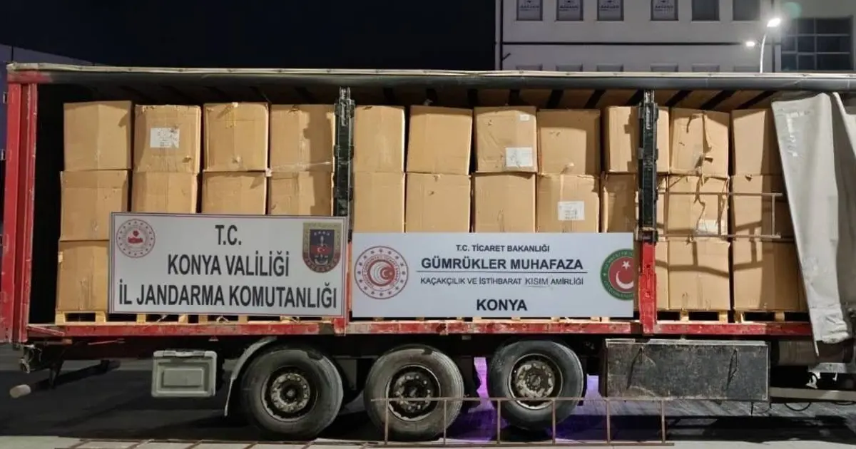 Konya'da bir TIR dolusu kaçak tütün ele geçirildi