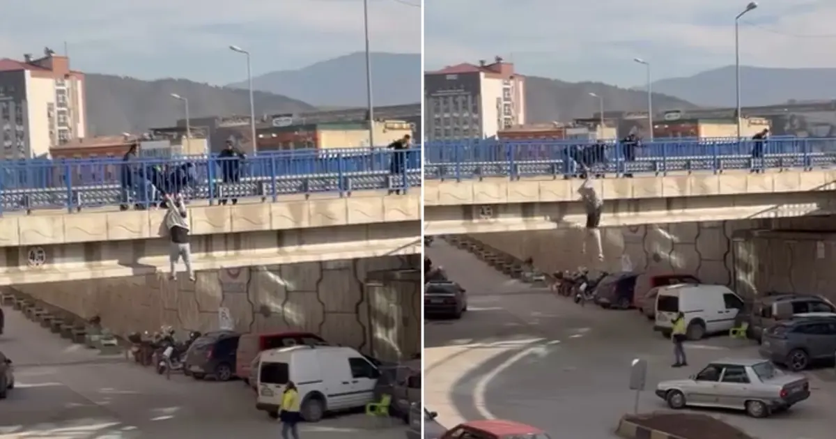 Köprüde can pazarı. Tutunamayınca yere düştü