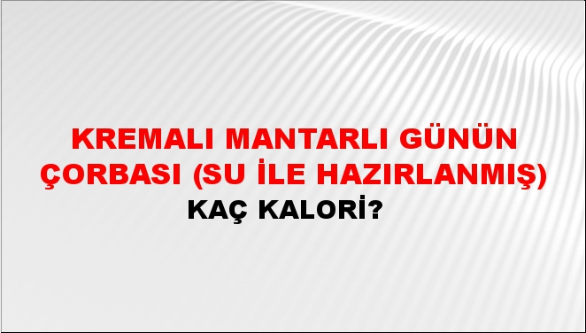 Kremalı Mantarlı Günün Çorbası (Su ile hazırlanmış)