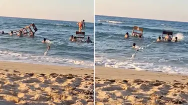 Plajda pes dedirten eğlence. Cankurtaran kulesini söktüler
