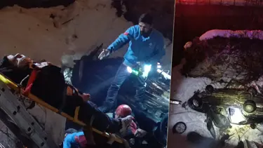 Köprüden uçan araçta 1'i ağır 5 yaralı