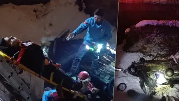 Köprüden uçan araçta 1'i ağır 5 yaralı