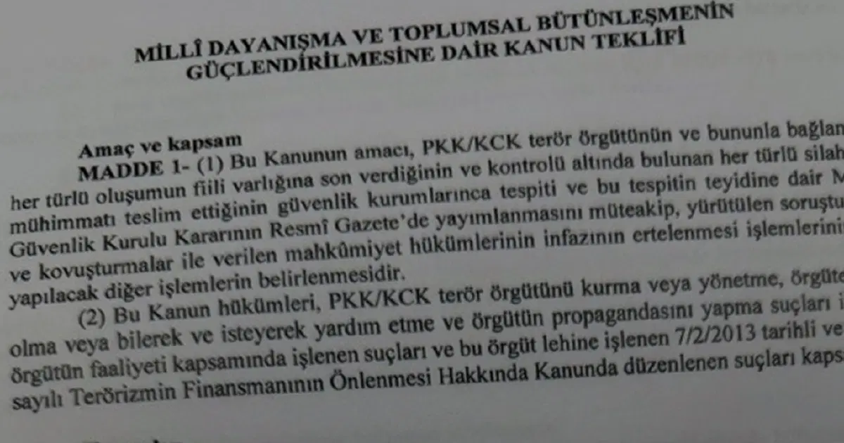 Çerçeve yasa için ilk onay. Komisyondan geçen süreç yasasında hangi maddeler var?