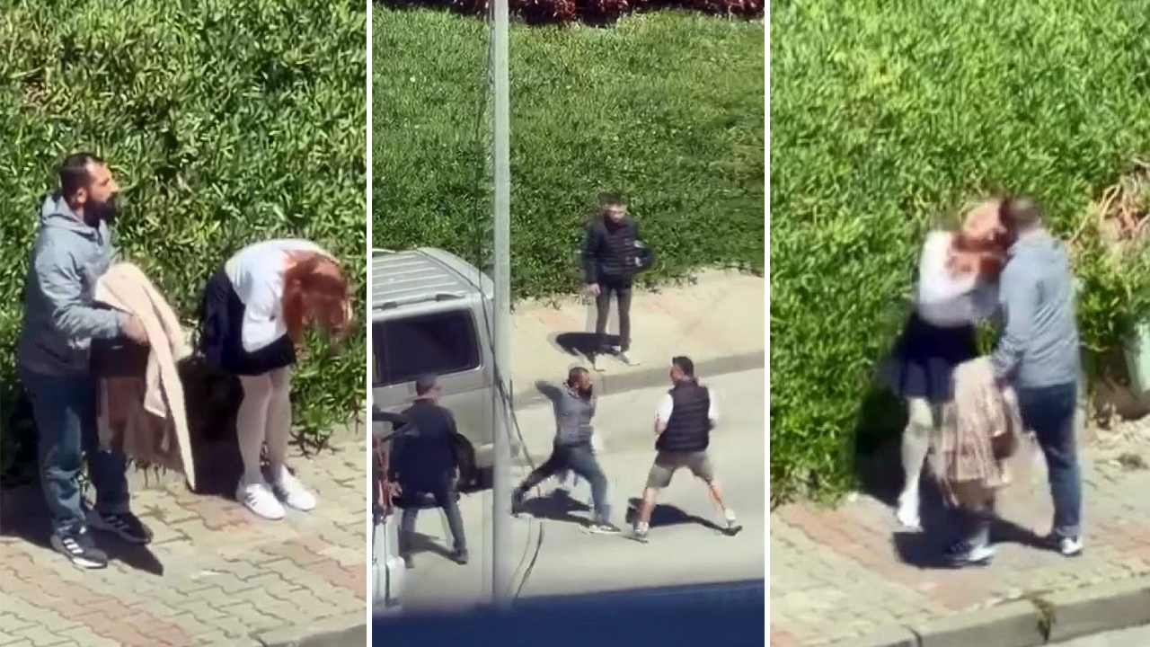 Sokak ortasında kadına şiddet: Araya girmek isteyenlere de saldırdı