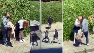 Sokak ortasında kadına şiddet: Araya girmek isteyenlere de saldırdı