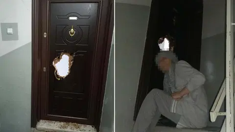 Komşusunun kapısını matkapla kırdı