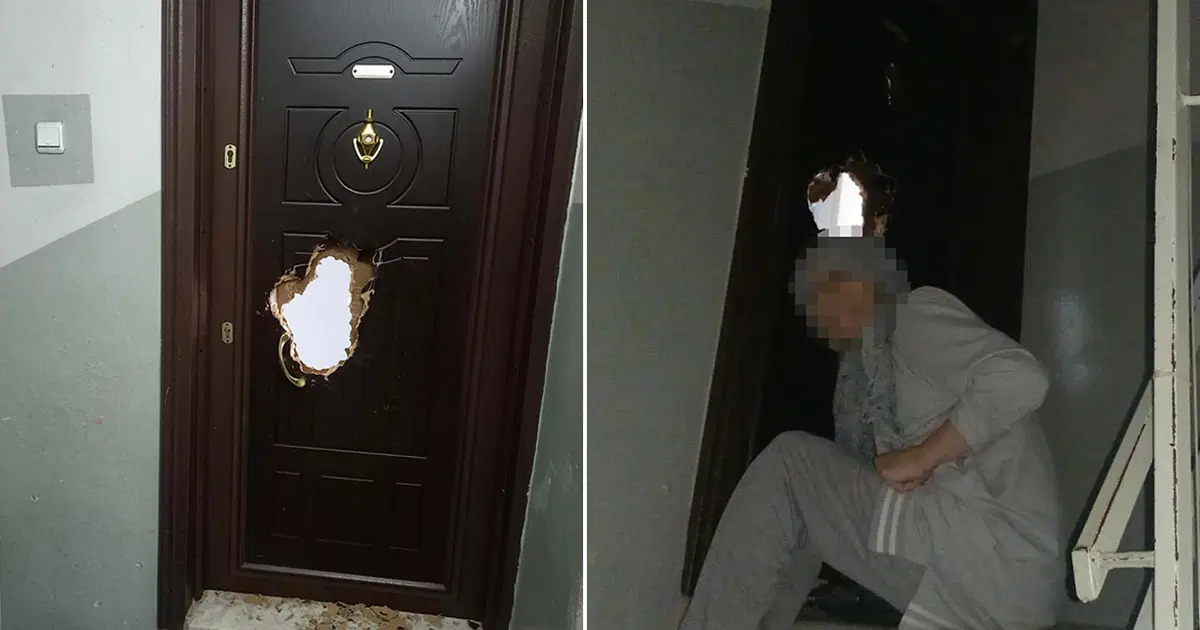 Komşusunun kapısını matkapla kırdı
