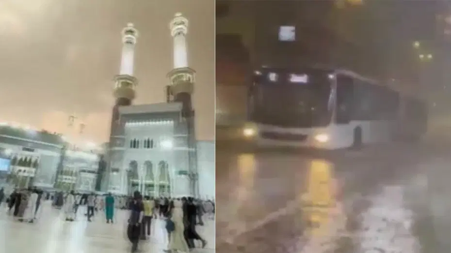 Mekke'de şiddetli sağanak ve fırtına