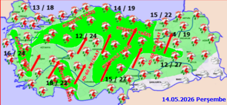 Ülkenin yarısında sel riski var! Şiddetli dolu ve hortumlar oluşabilir 9