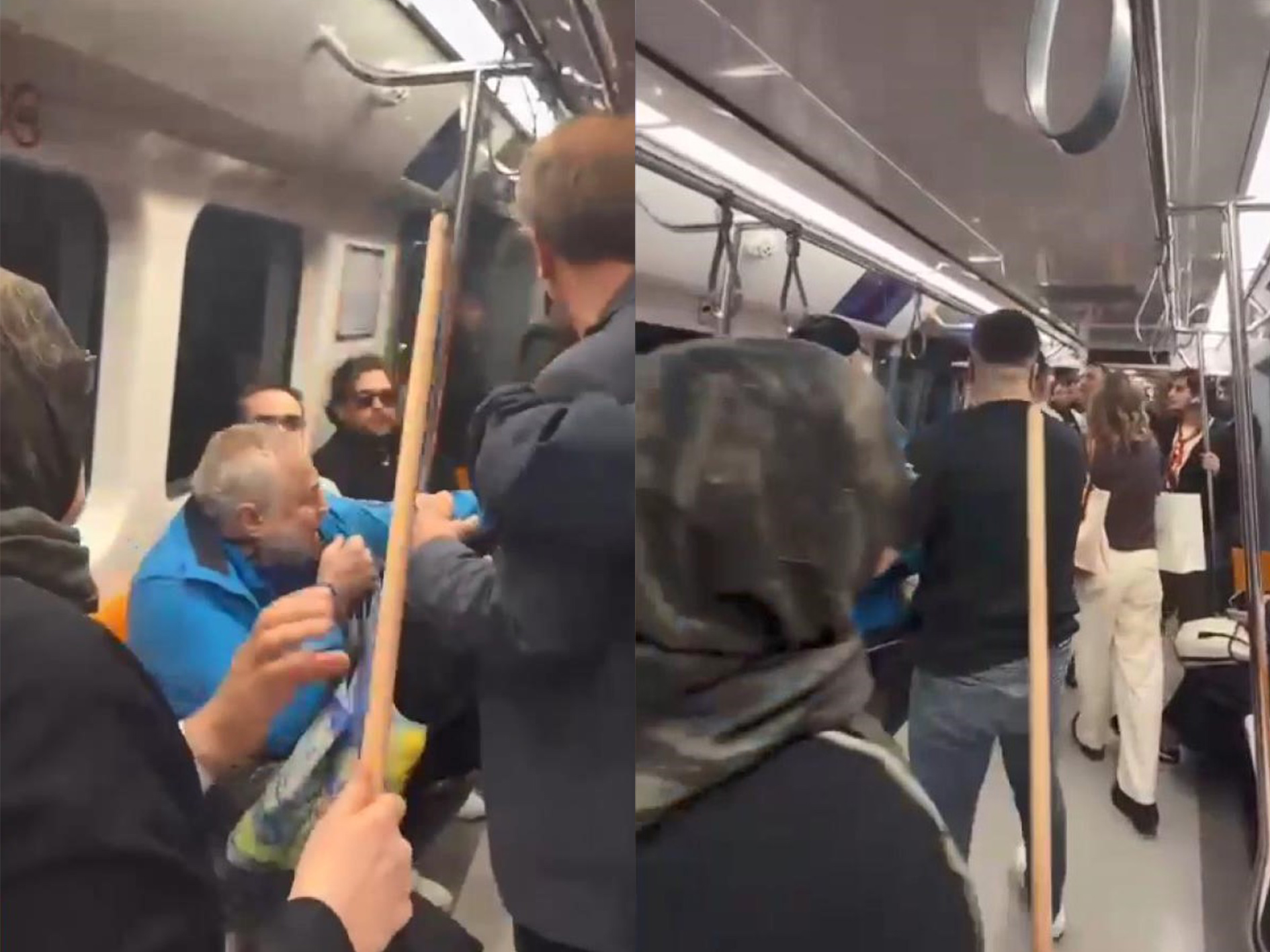 Sarıyer'de metroda küfürlü tezahürat kavgası. Yolcuyu döven 2 kişi yakalandı 