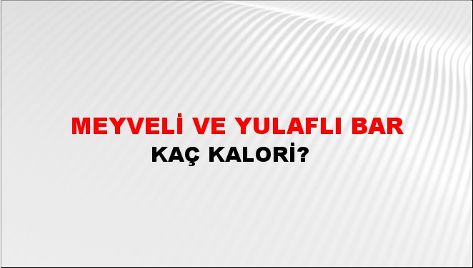 Meyveli Ve Yulaflı Bar
