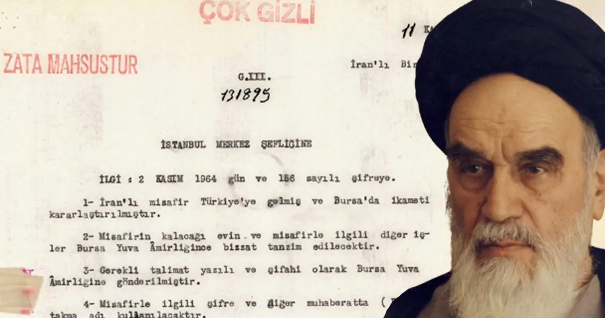 MİT, Humeyni'nin Türkiye'de yaşadığı belgeyi paylaştı. "Çok gizli" notuyla gönderilmiş