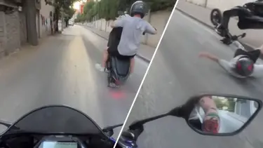 Tek teker üzerinde feci kaza