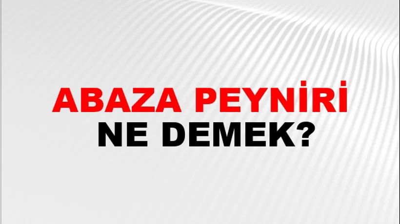 Abaza Peyniri Abaza Peyniri