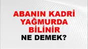 Abanın Kadri Yağmurda Bilinir